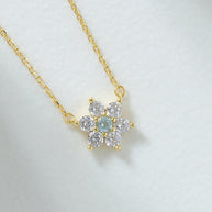 Sky Blue Sapphire Flower Necklace