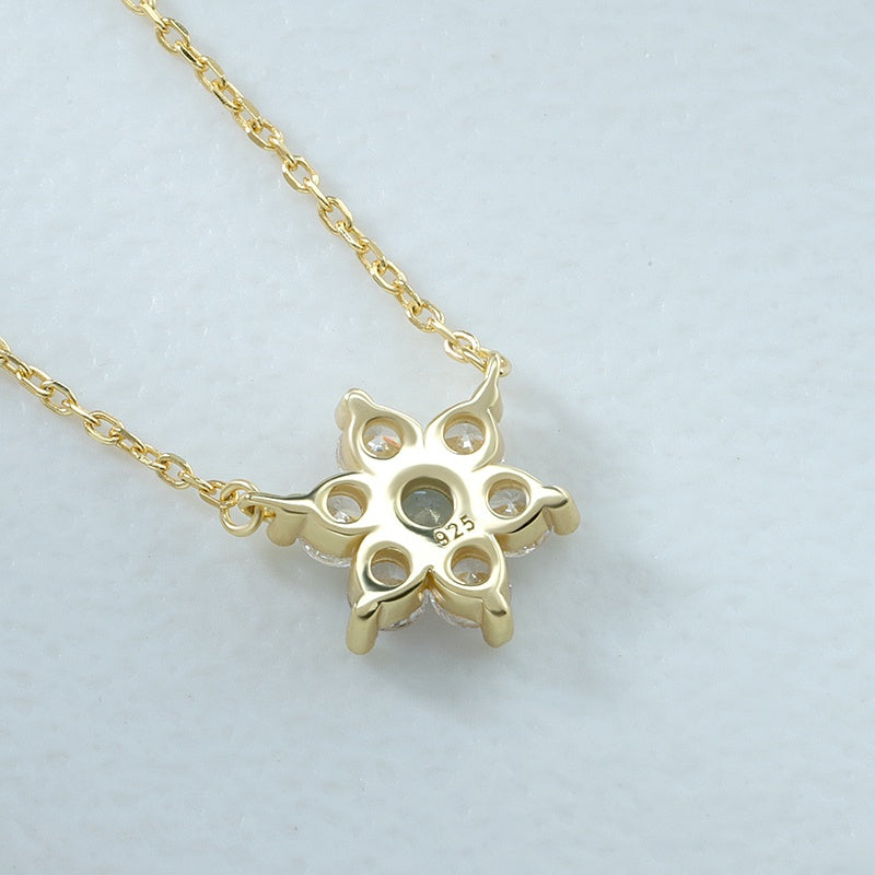 Sky Blue Sapphire Flower Necklace