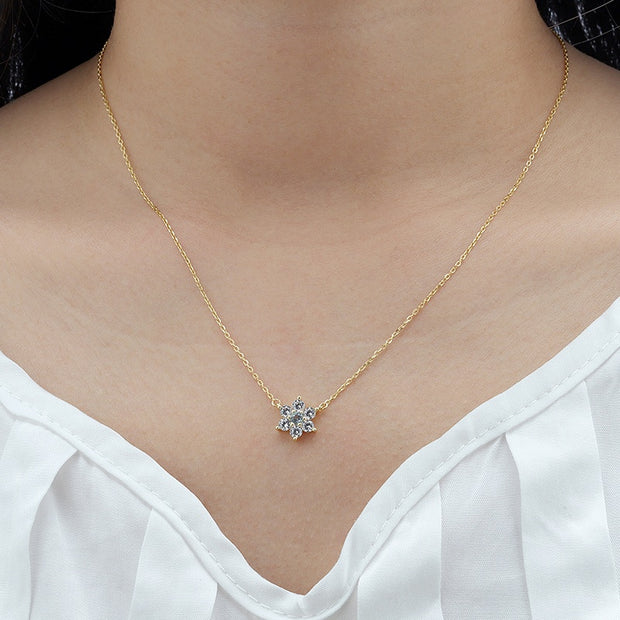 Sky Blue Sapphire Flower Necklace