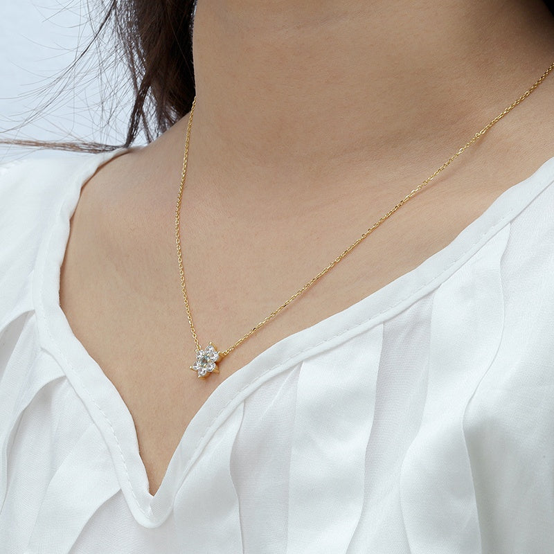 Sky Blue Sapphire Flower Necklace