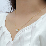 Sky Blue Sapphire Flower Necklace