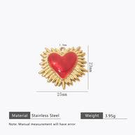 Retro Gold Heart Pendant Steel 18K Gold Plated Multi Style