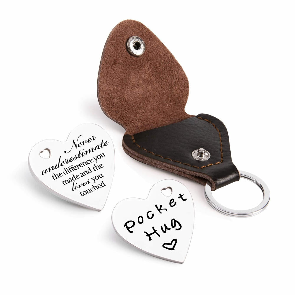 Guitar Pick Keychain | Heart Leather | Music Lover Gift
