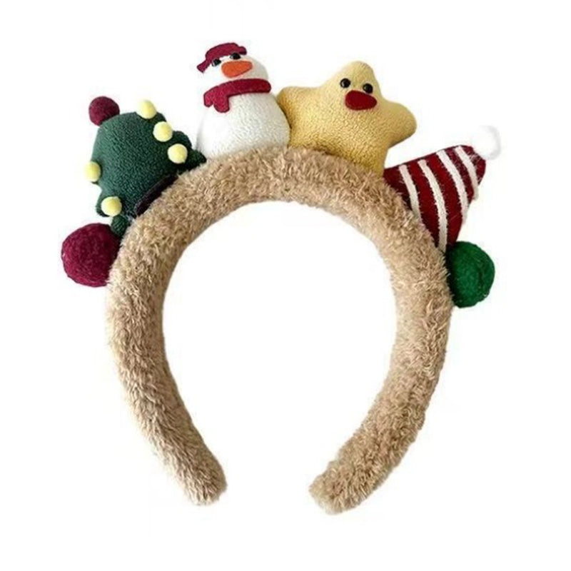 Plush Reindeer Headband | Fluffy Christmas Tree Hair Clip