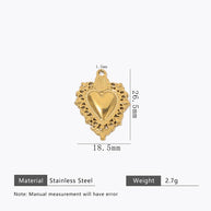 DIY Heart Pendant Steel 18K Gold Plated Handmade Jewelry