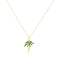 Gold Plated Palm Tree Pendant Necklace