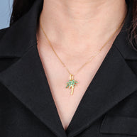 Gold Plated Palm Tree Pendant Necklace