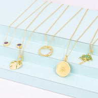 Gold Plated Palm Tree Pendant Necklace