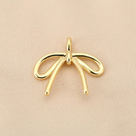 Gold Plated Bow Pendant | 18K Gold Jewelry Finding