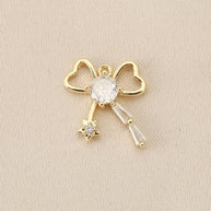 Gold Plated Bow Pendant | 18K Gold Jewelry Finding