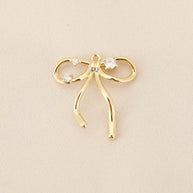 Gold Plated Bow Pendant | 18K Gold Jewelry Finding