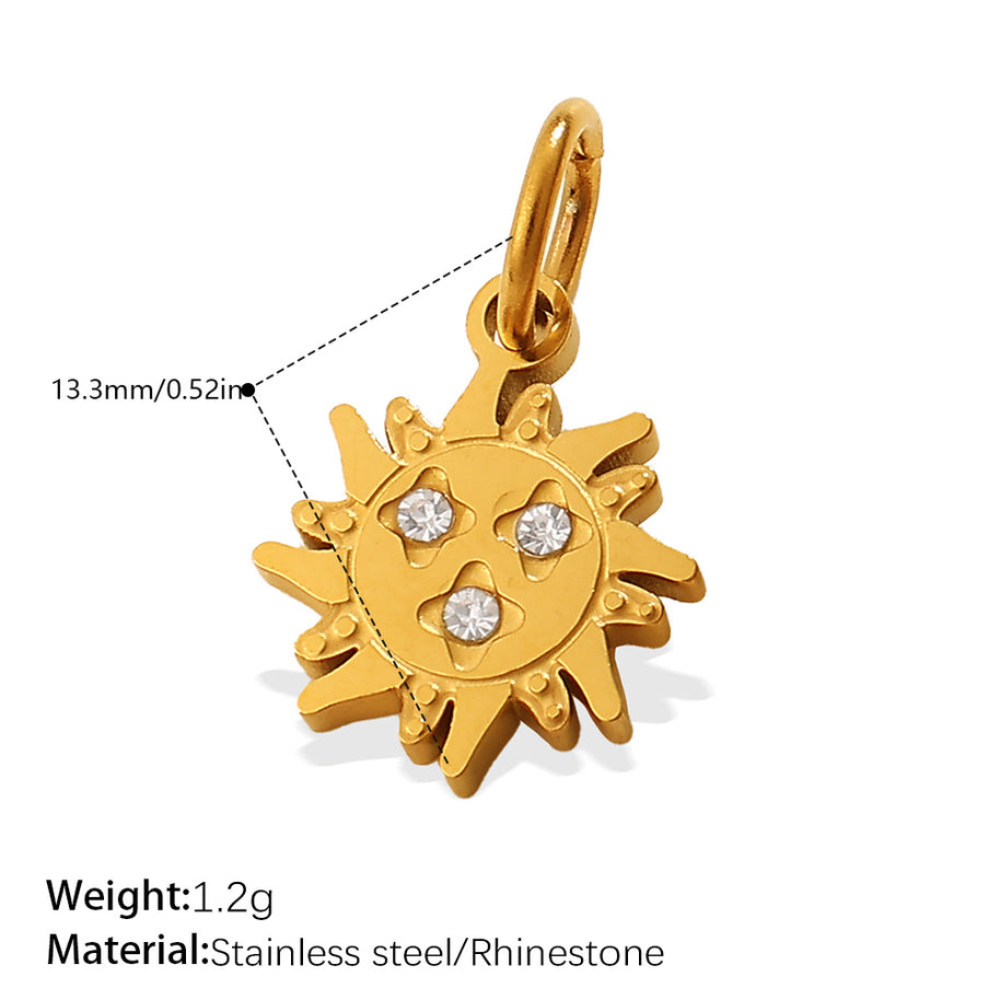 European Sweet Star Moon Heart Pendant Steel Rhinestones
