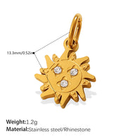 European Sweet Star Moon Heart Pendant Steel Rhinestones