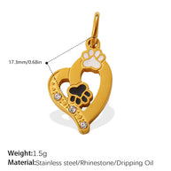 European Sweet Star Moon Heart Pendant Steel Rhinestones