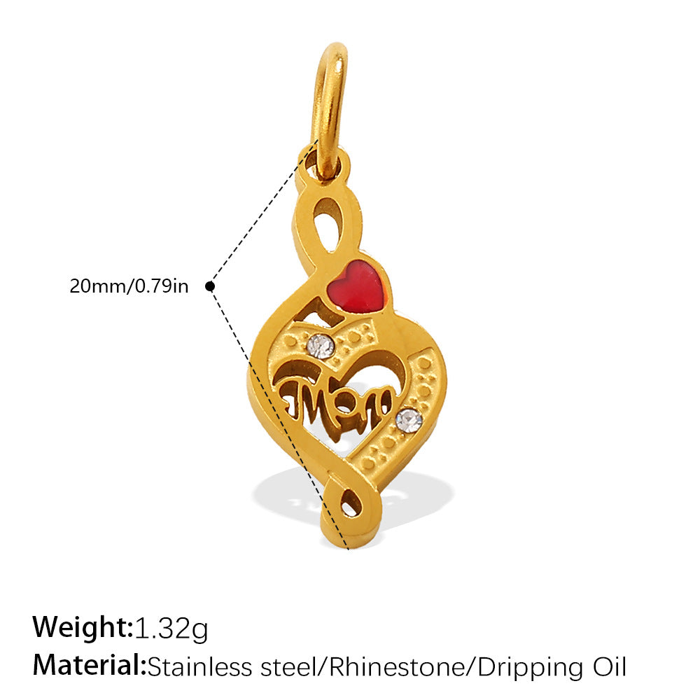 European Sweet Star Moon Heart Pendant Steel Rhinestones