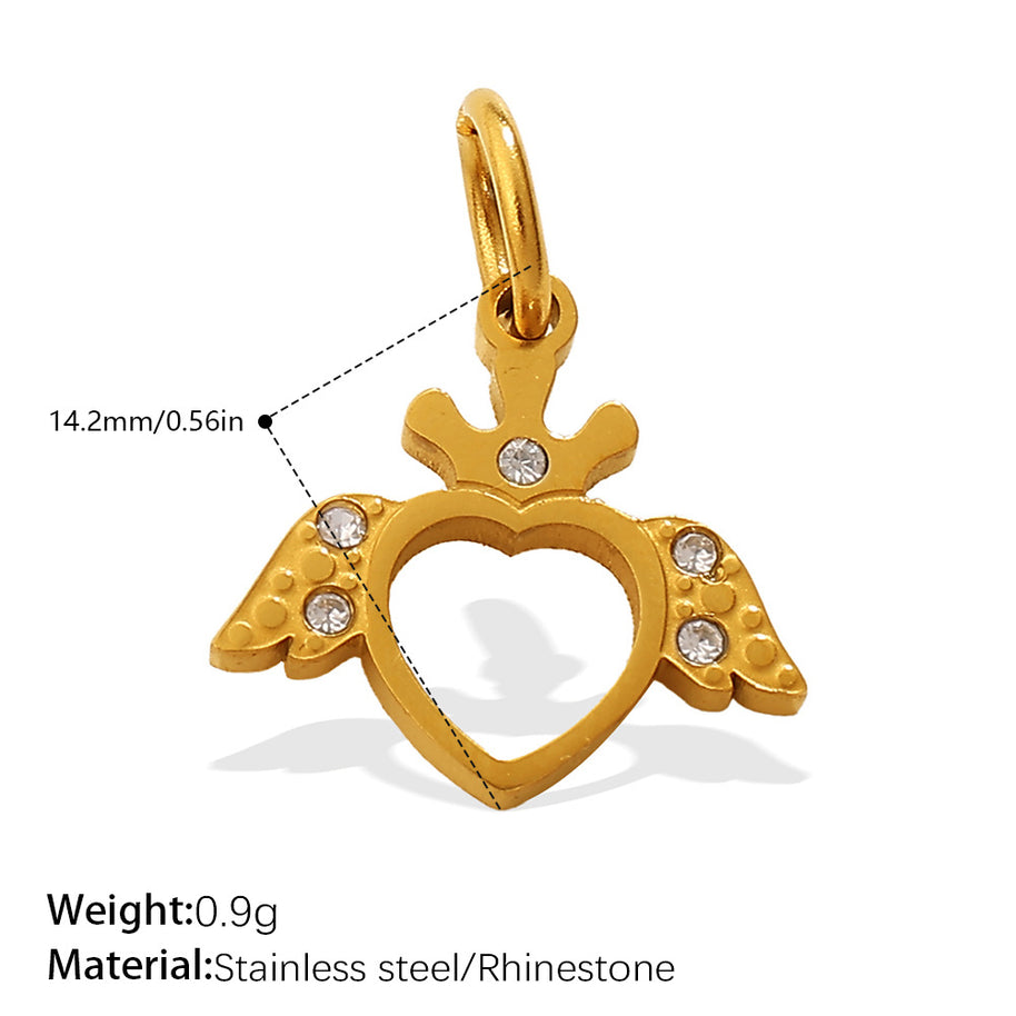 European Sweet Star Moon Heart Pendant Steel Rhinestones