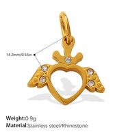 European Sweet Star Moon Heart Pendant Steel Rhinestones