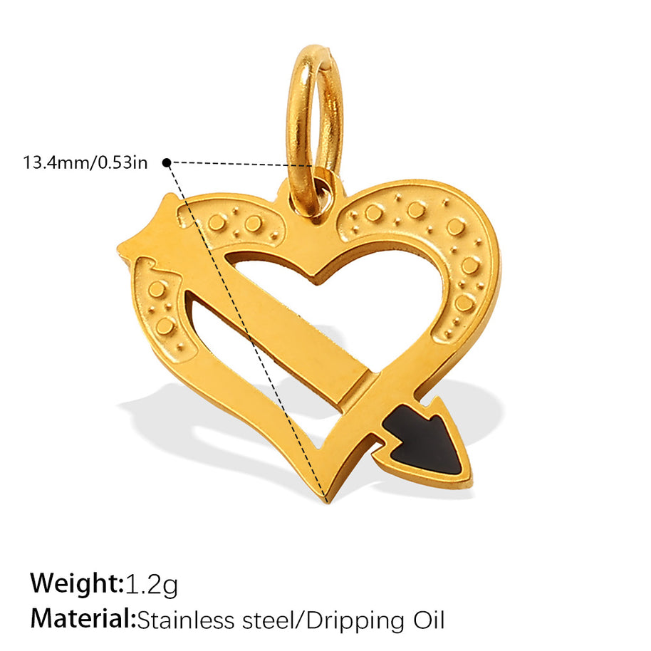 European Sweet Star Moon Heart Pendant Steel Rhinestones