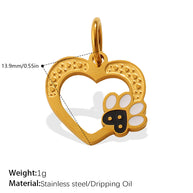 European Sweet Star Moon Heart Pendant Steel Rhinestones