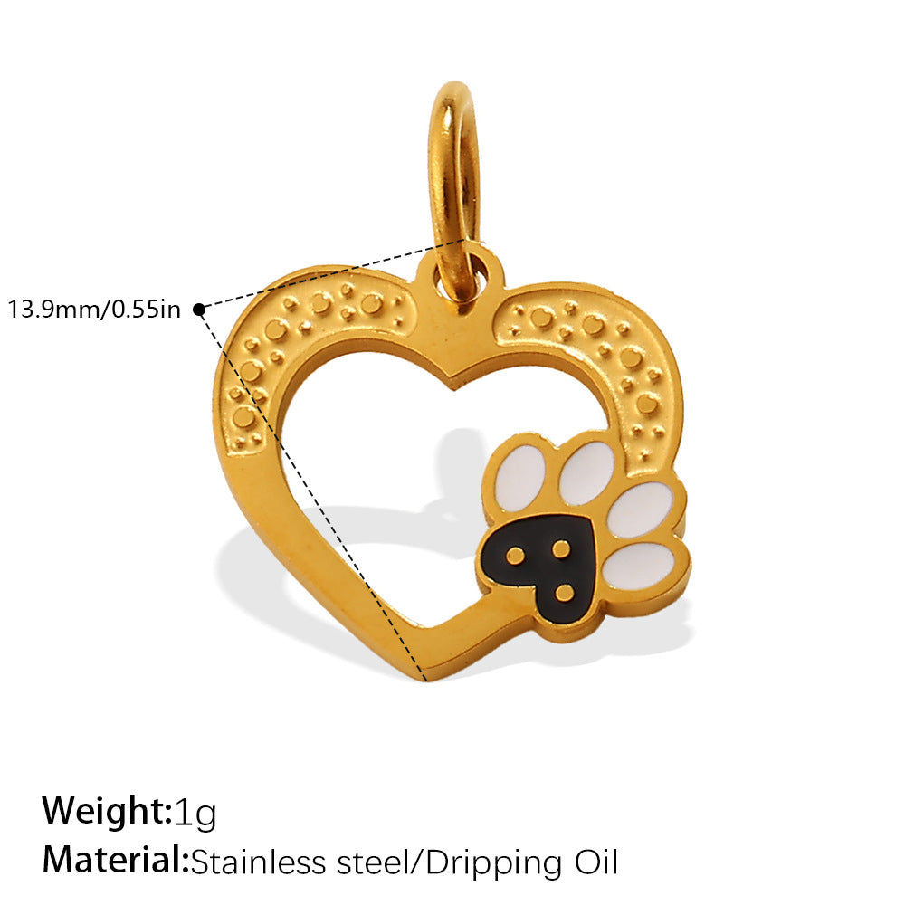 European Sweet Star Moon Heart Pendant Steel Rhinestones