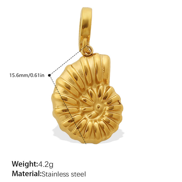 European Coastal Pendant Steel 18K Gold Plated DIY Charm