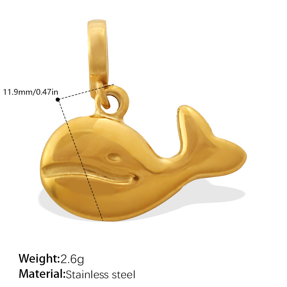 European Coastal Pendant Steel 18K Gold Plated DIY Charm