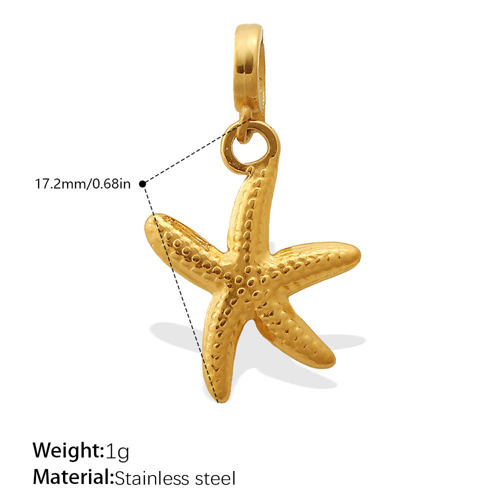 European Coastal Pendant Steel 18K Gold Plated DIY Charm