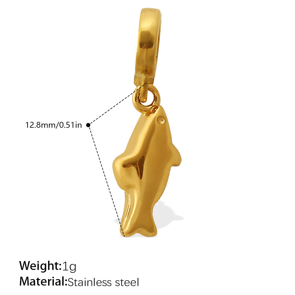 European Coastal Pendant Steel 18K Gold Plated DIY Charm