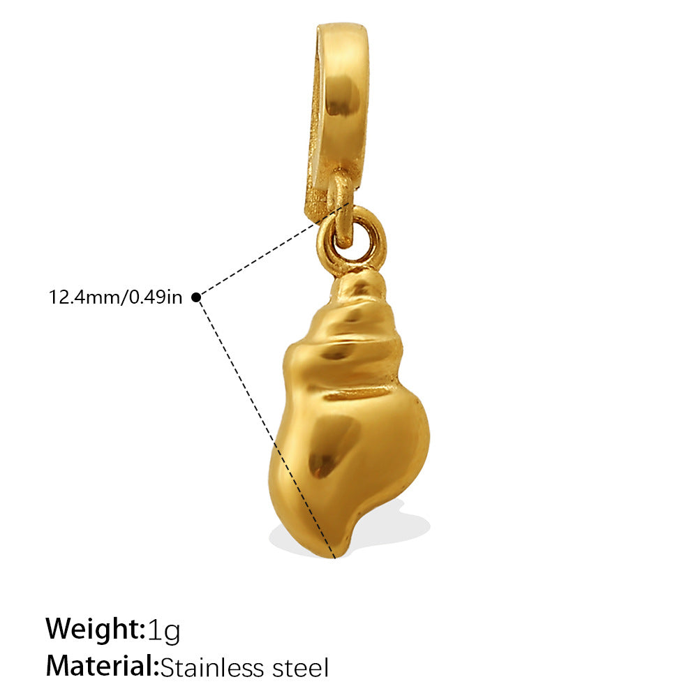 European Coastal Pendant Steel 18K Gold Plated DIY Charm