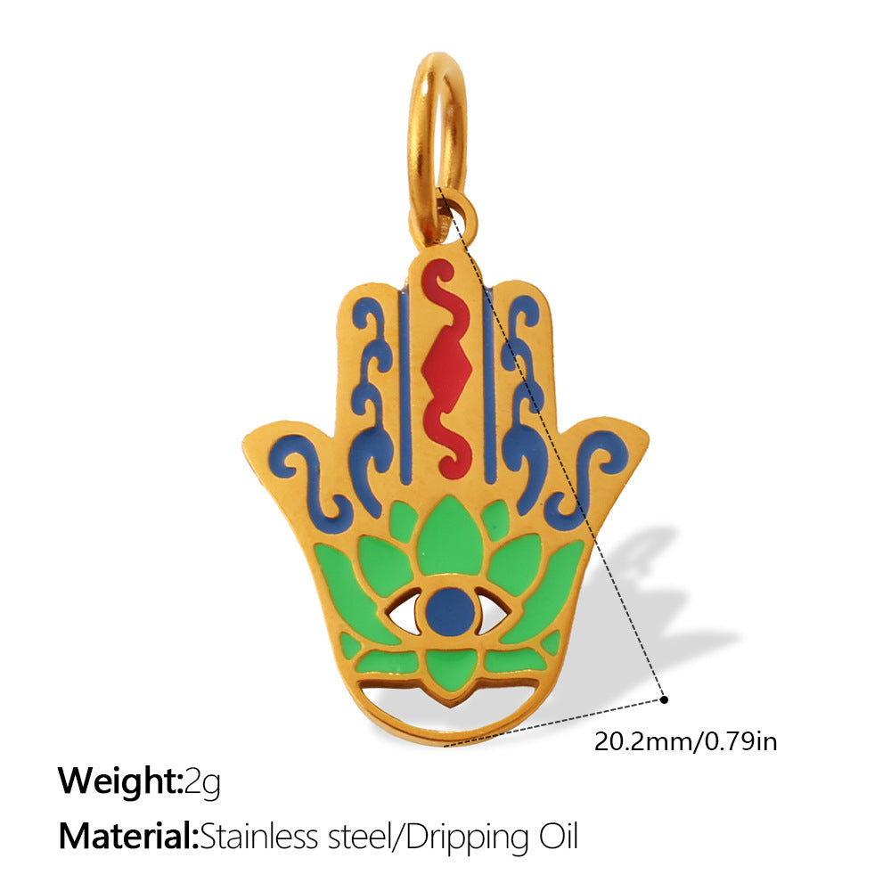 European Bohemian Hand of Fatima Pendant DIY Evil Eye Charm