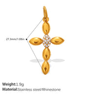 Individuality Key Cross Pendant Steel 18K Gold CZ Multi Style