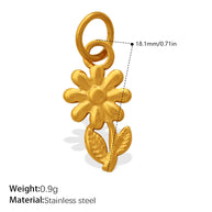 Delicate Rose Sunflower Pendant Necklace Bracelet Charm