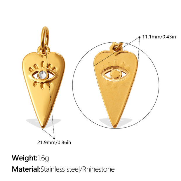 DIY Sun Moon Eye Charm Pendant Steel 18K Gold Multi Style
