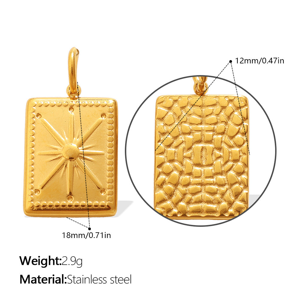 DIY Sun Moon Eye Charm Pendant Steel 18K Gold Multi Style