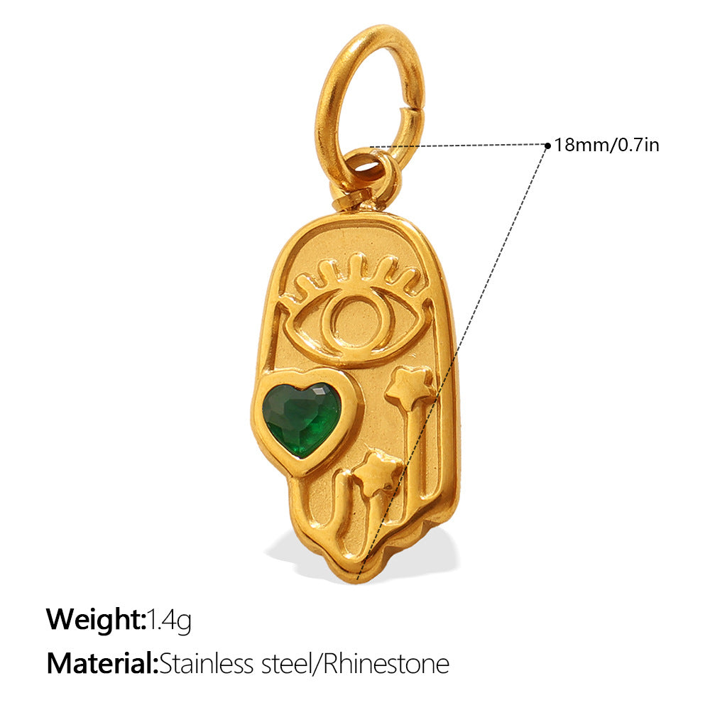 DIY Sun Moon Eye Charm Pendant Steel 18K Gold Multi Style