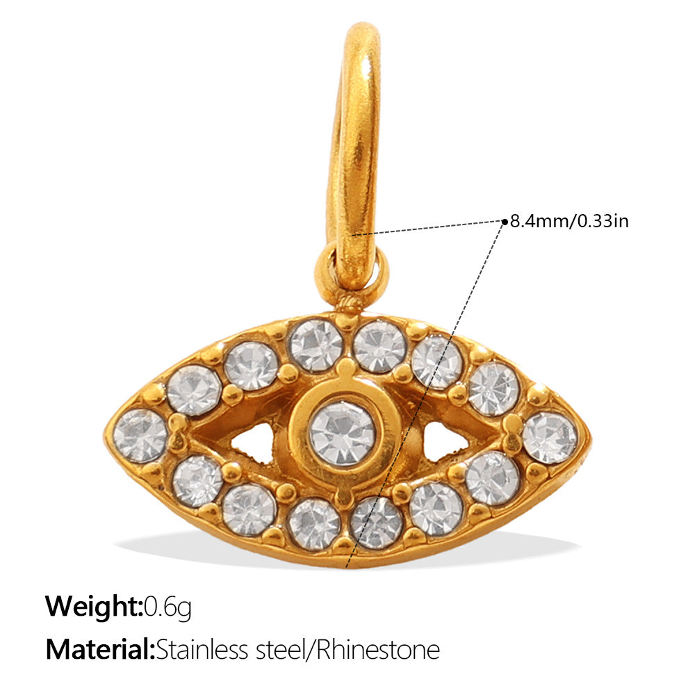 DIY Sun Moon Eye Charm Pendant Steel 18K Gold Multi Style