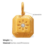 DIY Sun Moon Eye Charm Pendant Steel 18K Gold Multi Style