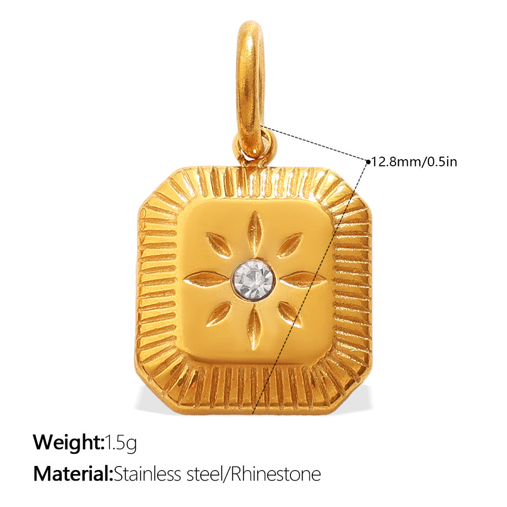 DIY Sun Moon Eye Charm Pendant Steel 18K Gold Multi Style