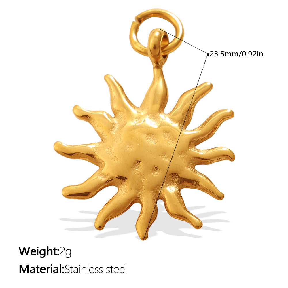DIY Sun Moon Eye Charm Pendant Steel 18K Gold Multi Style