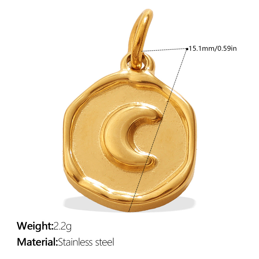 DIY Sun Moon Eye Charm Pendant Steel 18K Gold Multi Style