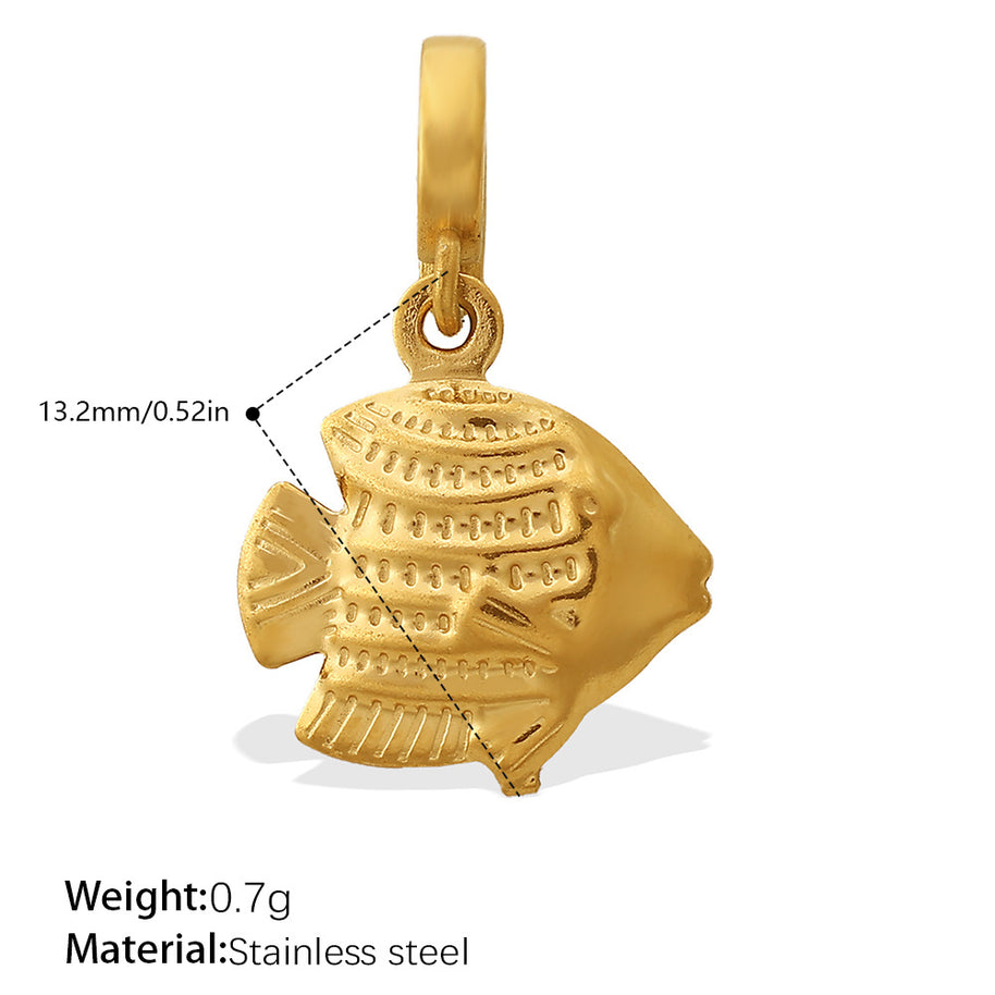 European Coastal Pendant Steel 18K Gold Plated DIY Charm