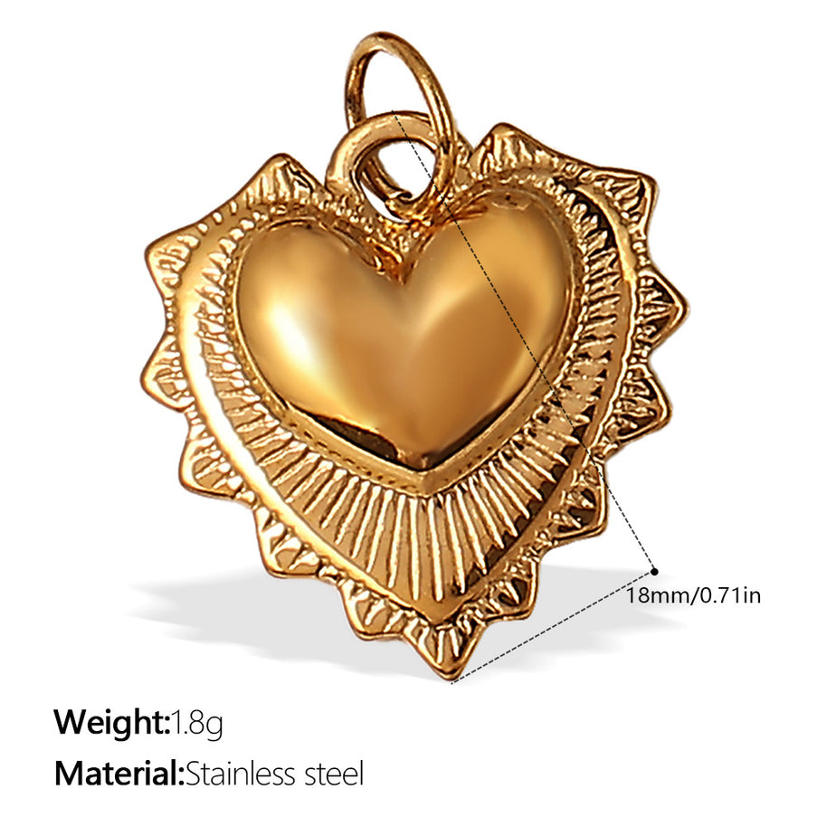 Stainless Steel Heart Pendant DIY Accessory Tarnish Resistant