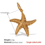 European Beach Starfish Conch Shell Pendant Luxury Style