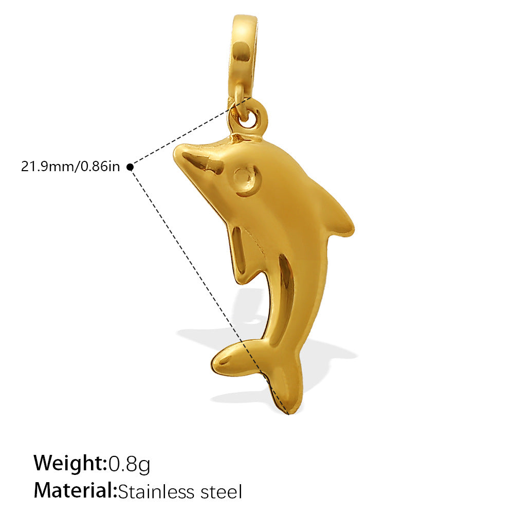 European Coastal Pendant Steel 18K Gold Plated DIY Charm