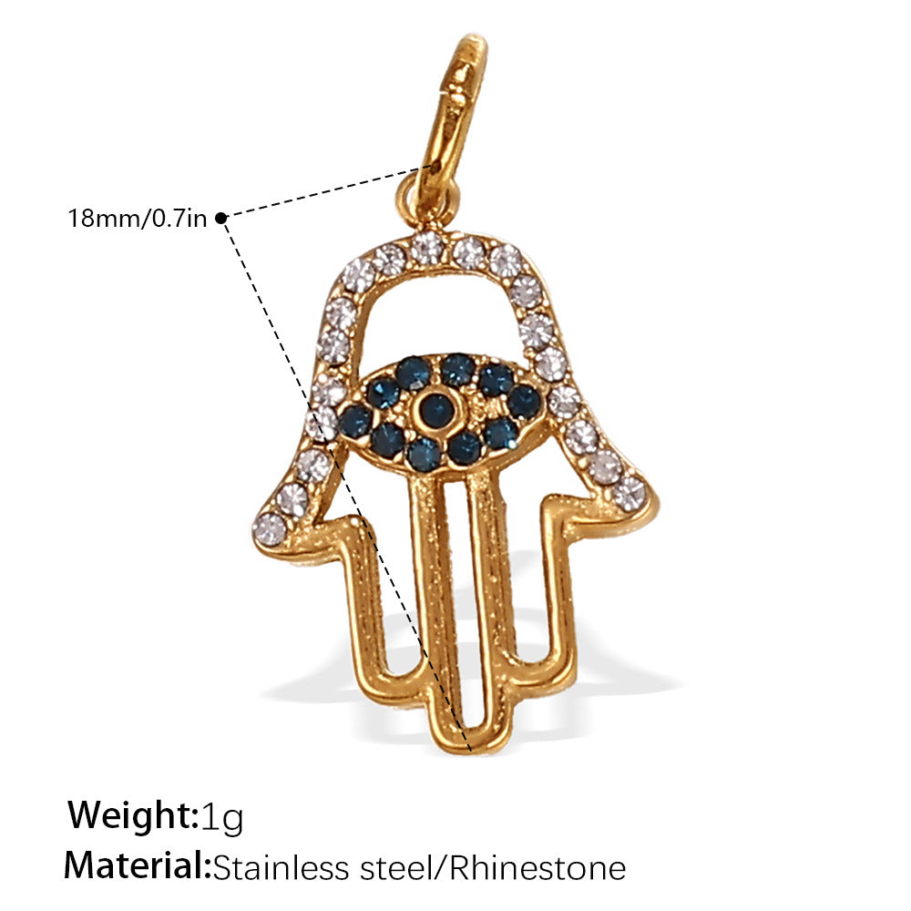 DIY Hand Eye Pendant Steel 18K Gold Plated Cross Border