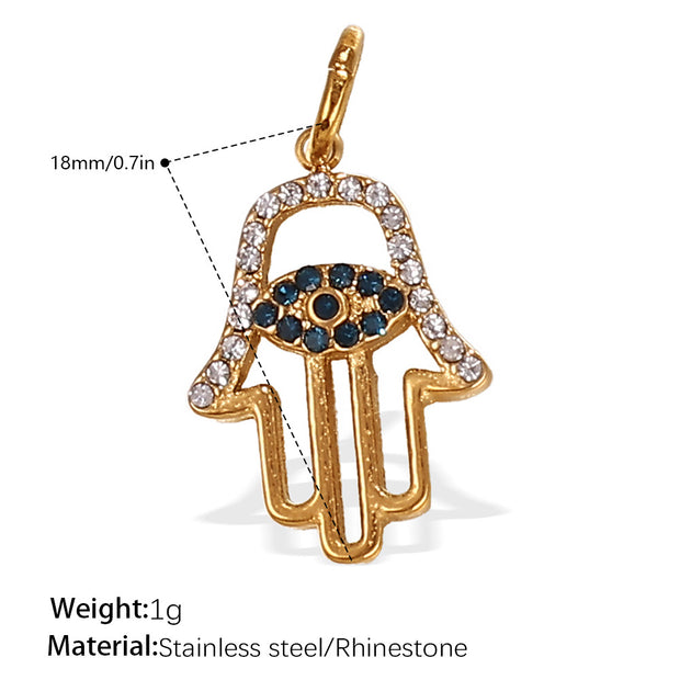DIY Hand Eye Pendant Steel 18K Gold Plated Cross Border