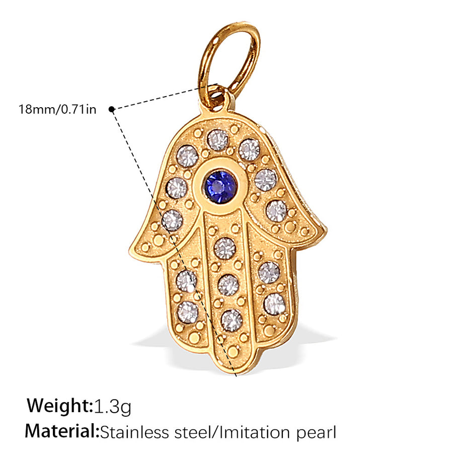DIY Hand Eye Pendant Steel 18K Gold Plated Cross Border