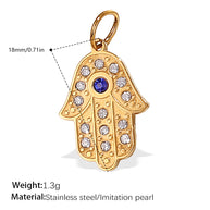 DIY Hand Eye Pendant Steel 18K Gold Plated Cross Border