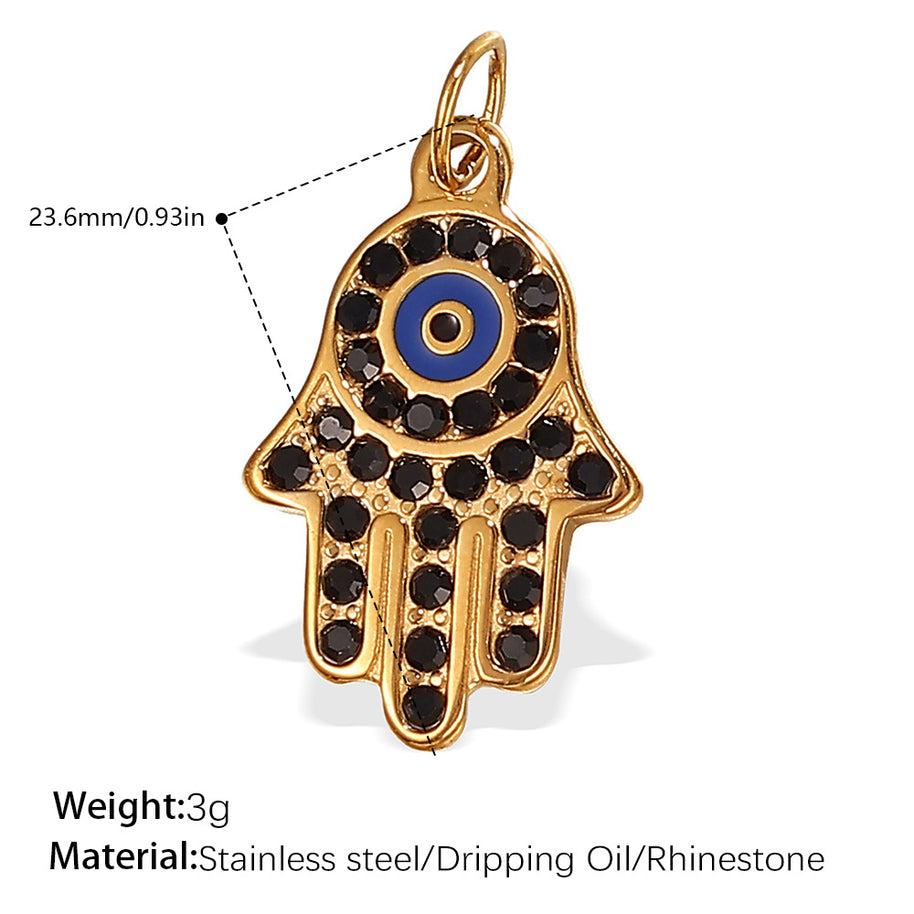 DIY Hand Eye Pendant Steel 18K Gold Plated Cross Border