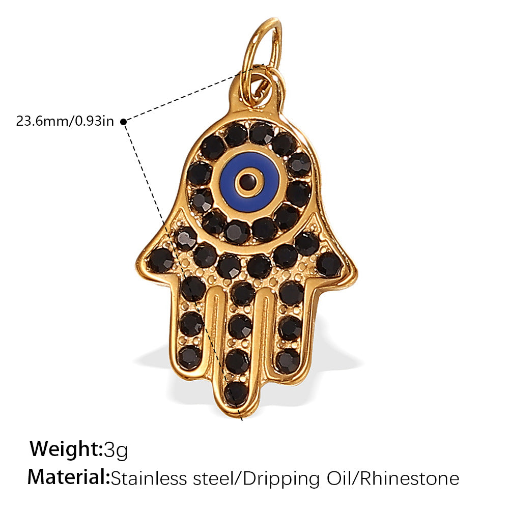 DIY Hand Eye Pendant Steel 18K Gold Plated Cross Border